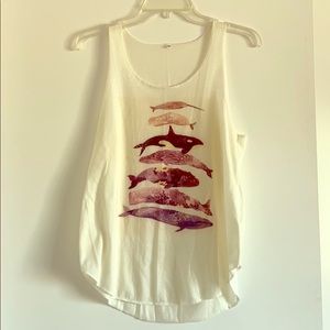 Handmade Whale Graphic Tank M